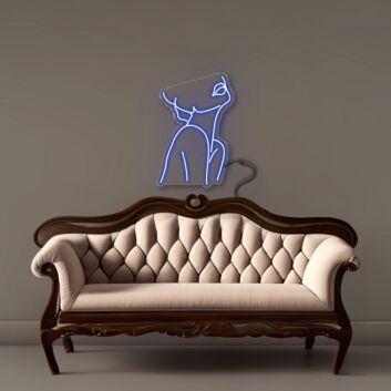 Frauenprofil mit erhobenem Kinn als LED-Neonschild
