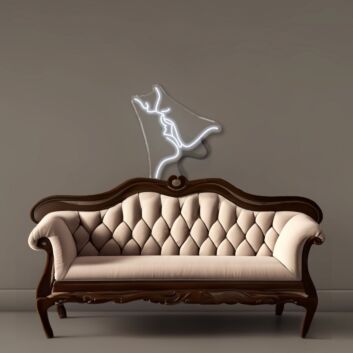 Kontur zweier sich küssender Gesichter LED-Neonschild Wohnzimmer Schlafzimmer