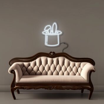 Zauberhut mit Kaninchenohren LED-Neonschild Wohnzimmer Kinderzimmer