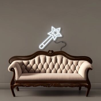 Zauberstab mit Sternspitze LED-Neonschild Wohnzimmer Kinderzimmer