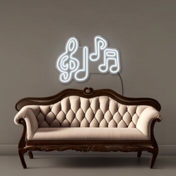 Musiknoten und Violinschlüssel LED-Neonschild für Wohnzimmer Musikstudio