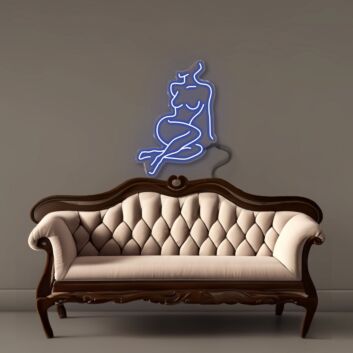 Sitzende Frau Silhouette LED-Neonschild Wohnzimmer Studio