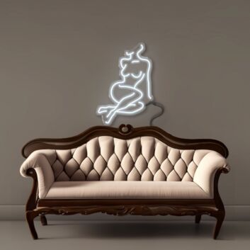 Sitzende Frau Silhouette LED-Neonschild Wohnzimmer Studio