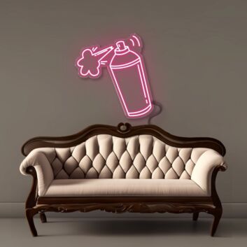 Sprühdose mit Farbspray LED-Neonschild Wohnzimmer Atelier