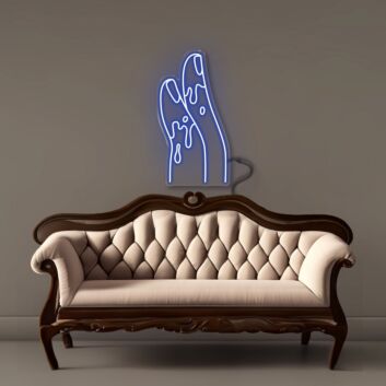 LED-Neonschild mit tropfenden Fingern