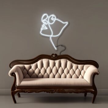 Gesicht mit Sonnenbrille LED-Neonschild Wohnzimmer Studio