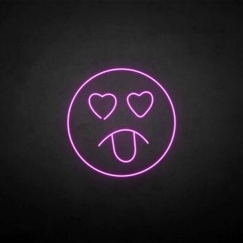 Emoji mit Herzaugen und herausgestreckter Zunge LED-Neonschild Bar Wohnzimmer