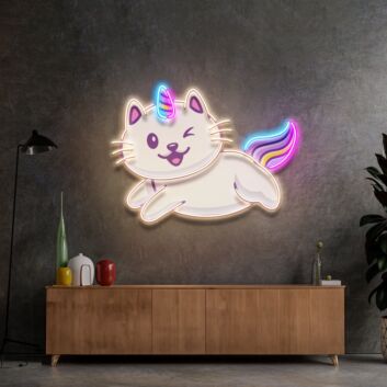 Einhorn Katze LED-Neonschild Wohnzimmer Kinderzimmer
