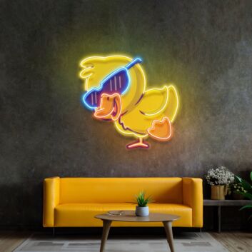 Ente mit Sonnenbrille LED-Neonschild Wohnzimmer Kinderzimmer