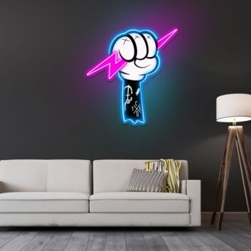 Faust mit Blitz LED-Neonschild Wohnzimmer Studio
