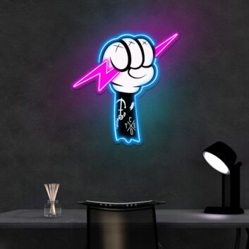 Faust mit Blitz LED-Neonschild Wohnzimmer Studio