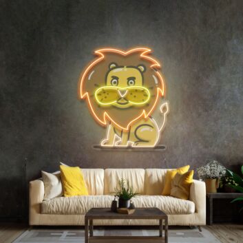 Löwe Illustration LED-Neonschild Wohnzimmer Kinderzimmer