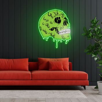 Schmelzender Totenkopf LED-Neonschild Wohnzimmer Gamingraum