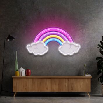 Regenbogen mit Wolken LED-Neonschild Wohnzimmer Kinderzimmer