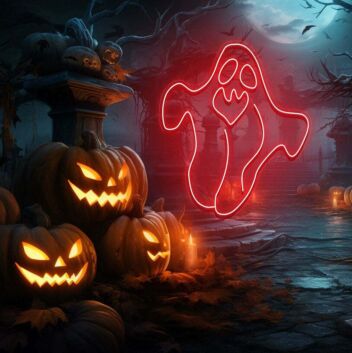 Halloween-Geist als LED-Neonschild