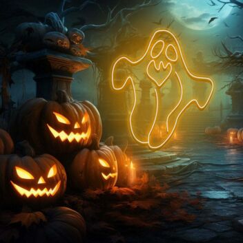 Geisterfigur LED-Neonschild für Halloween Party