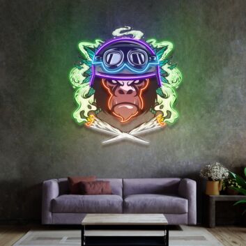 Schädel mit Flammen und gekreuzten Stöcken LED-Neonschild für Gamingzimmer