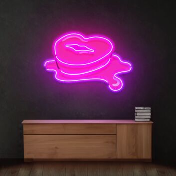 Schmelzendes Herz mit Lippenmotiv LED-Neonschild Wohnzimmer Schlafzimmer
