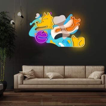 Abstrakte Tierfiguren LED-Neonschild Wohnzimmer Studio