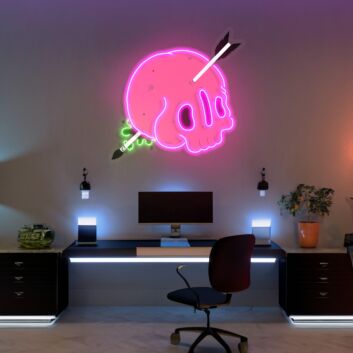 Totenkopf mit Pfeil LED-Neonschild Home Office