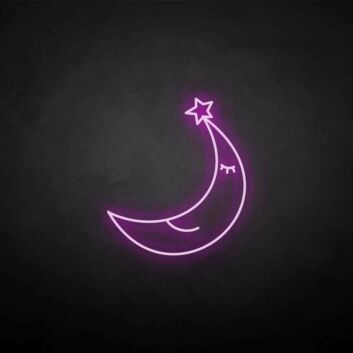 Mond mit Stern LED-Neonschild für Kinderzimmer Schlafzimmer