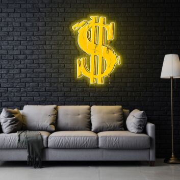 Dollarzeichen LED-Neonschild Wohnzimmer Büro