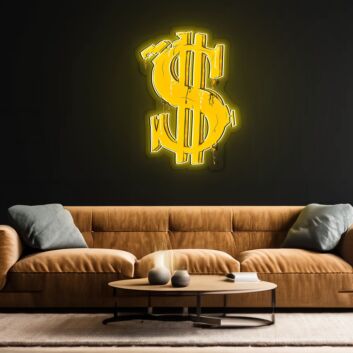 Dollarzeichen LED-Neonschild Wohnzimmer Büro