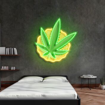 Cannabisblatt LED-Neonschild Bar Wohnzimmer