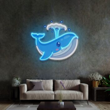 blauer Wal LED-Neonschild Wohnzimmer Kinderzimmer