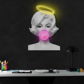 Frauenbüste mit Heiligenschein LED-Neonschild für Wohnzimmer Lounge