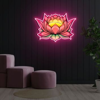 Lotusblume LED-Neonschild für Wohnzimmer Yoga Studio