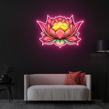 Lotusblume LED-Neonschild für Wohnzimmer Yoga Studio