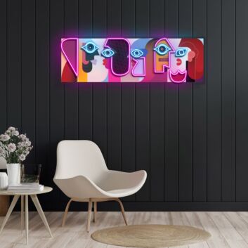 Abstrakte Gesichter mit Augen LED-Neonschild Wohnzimmer Kunstdekor