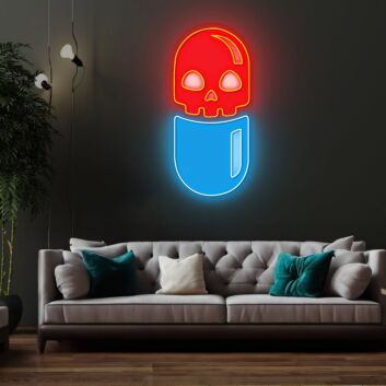 Totenkopf in Kapsel LED-Neonschild Wohnzimmer Bar