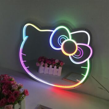Katze mit Schleife LED-Neonschild Kinderzimmer Wohnzimmer