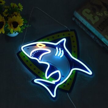 Hai LED-Neonschild mit UV-Druck für Gaming Zimmer und Bar