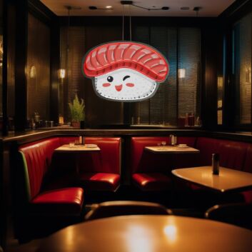 lächelndes Sushi Nigiri LED-Neonschild für Restaurant Bar