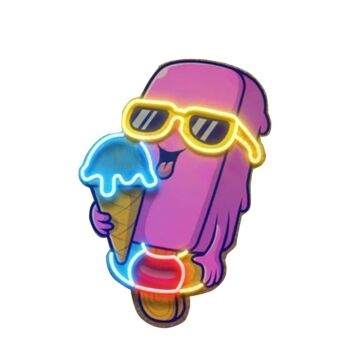 Eis am Stiel mit Sonnenbrille LED-Neonschild für Café Eisdiele