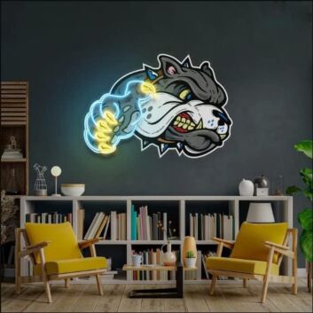Bulldog mit Krallen LED-Neonschild für Wohnzimmer oder Gamingzimmer