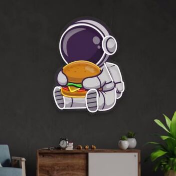 Astronaut mit Burger LED-Neonschild Wohnzimmer Schlafzimmer