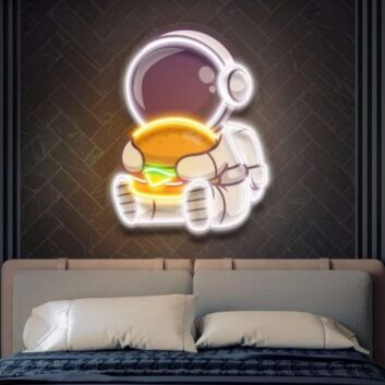 Astronaut mit Burger LED-Neonschild Wohnzimmer Schlafzimmer