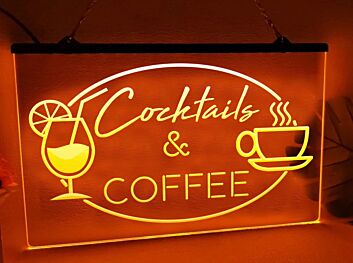 Cocktails & Coffee LED-Neonschild für Bar Café