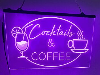 Cocktails &amp; Coffee LED-Neonschild für Bar Café