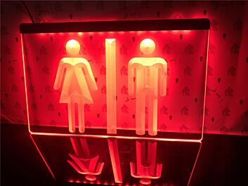 Toiletten Symbol Damen und Herren LED-Neonschild für Restaurant und Büro