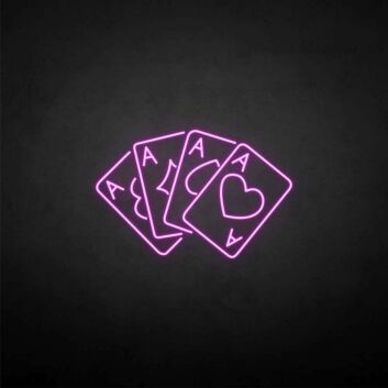 Vier Ass Spielkarten LED-Neonschild für Spielzimmer Bar