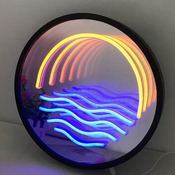 Sonnenuntergang über Wellen LED-Neonschild für Wohnzimmer oder Bar