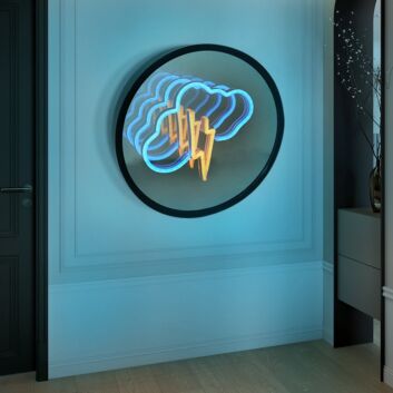 Gewitterwolke mit Blitz LED-Neonschild Wohnzimmer Büro