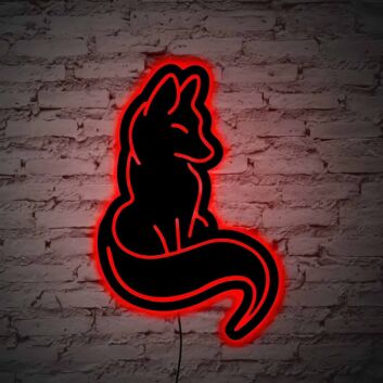 sitzender Fuchs LED-Neonschild Wohnzimmer Bar