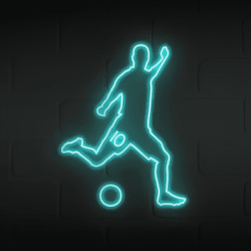 LED-Neonschild mit Fußballspieler-Silhouette