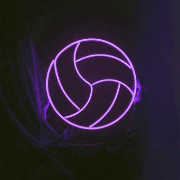 Volleyball als LED-Neonschild